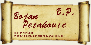 Bojan Petaković vizit kartica